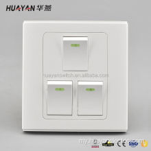 White 3 Gangs 1 Way Light Wall Switch